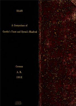 A Comparison of Goethe's Faust and Byron's Manfred