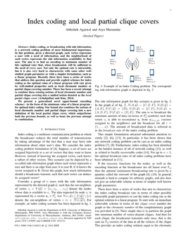 Index Coding and Local Partial Clique Covers Abhishek Agarwal and Arya Mazumdar (Invited Paper)