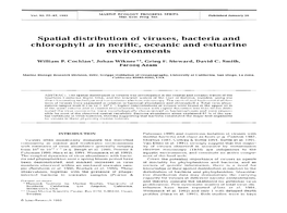 Spatial Distribution of Viruses, Bacteria and Chlorophyll a in Neritic, Oceanic and Estuarine Environments