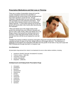 Prescription Medications and Hair Loss Or Thinning