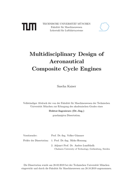 Multidisciplinary Design of Aeronautical Composite Cycle Engines
