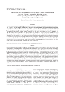 Antioxidant and Antimicrobial Activity of the Extracts from Different Parts