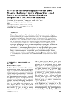 Tectonic and Sedimentological Evolution of the Pliocene