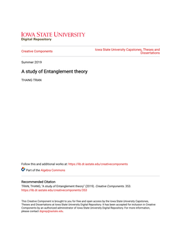 A Study of Entanglement Theory