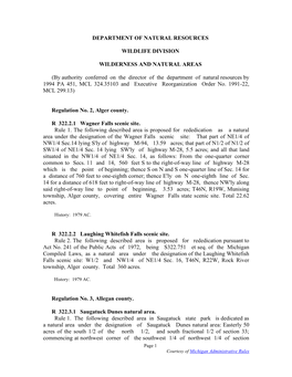 By Authority Conferred on the Director of the Department of Natural Resources by 1994 PA 451, MCL 324.35103 and Executive Reorganization Order No