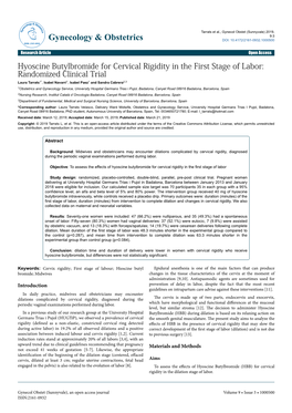 Hyoscine Butylbromide for Cervical Rigidity In