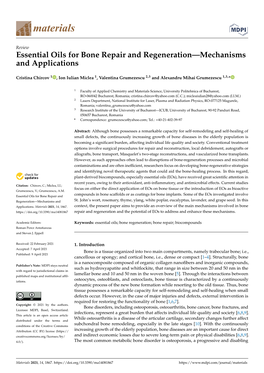 Essential Oils for Bone Repair and Regeneration—Mechanisms and Applications