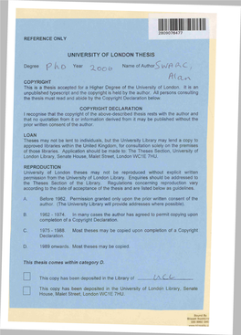 University of London Thesis