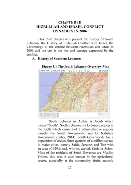 Chapter Iii Hizbullah and Israel Conflict Dynamics in 2006