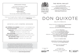 Don Quixote Ballet in Three Acts