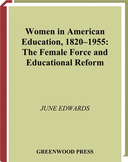 Women in American Education, 1820-1955