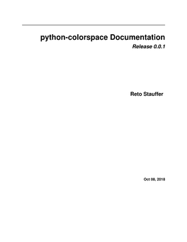 Python-Colorspace Documentation Release 0.0.1