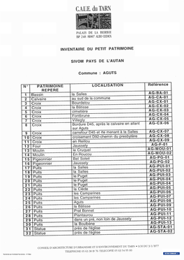 Télécharger L'inventaire Du Patrimoine D'aguts