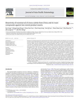 Bioactivity of Essential Oil of Litsea Cubeba from China and Its Main Compounds Against Two Stored Product Insects