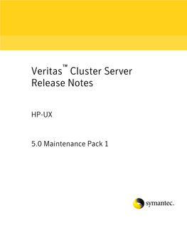 Veritas Cluster Server Release Notes