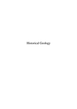 Historical Geology Contents