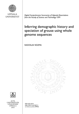 Inferring Demographic History and Speciation of Grouse Using Whole Genome Sequences