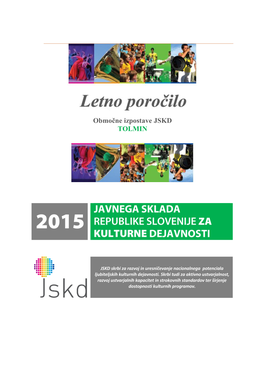 Poslovno Poročilo OI Tolmin Za Leto 2015