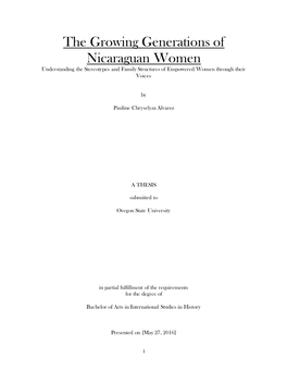 The Growing Generations of Nicaraguan Women Understanding the Stereotypes and Family Structures of Empowered Women Through Their Voices