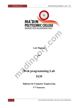 Web Programming Lab- 5139