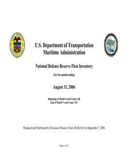 US Department of Transportation Maritime Administration National