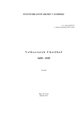 Velkostatek Chotěboř 1650