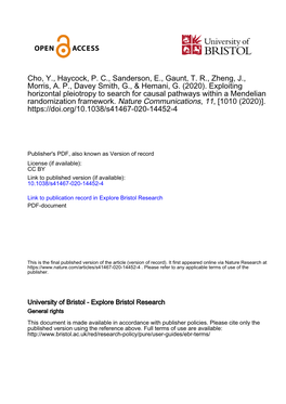 Exploiting Horizontal Pleiotropy to Search for Causal Pathways Within a Mendelian Randomization Framework