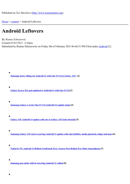 Android Leftovers