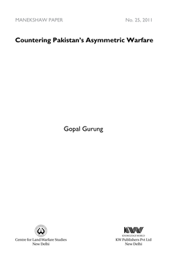 Gopal Gurung Countering Pakistan's Asymmetric Warfare
