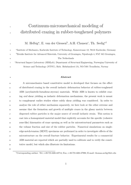 Distributed Crazing in Rubber-Toughened Polymers