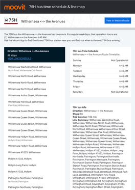 75H Bus Time Schedule & Line Route