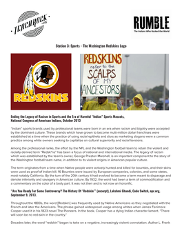 Station 3: Sports - the Washington Redskins Logo