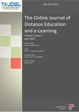 The Online Journal of Distance Education and E-Learning, April 2017 Volume 5, Issue 2