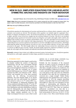 New in Old: Simplified Equations for Linear-Elastic Symmetric Arches and Insights on Their Behavior