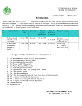 Government of Sindh Health Department
