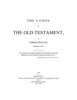 Canon of the Old Testament