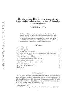 On the Mixed Hodge Structures of the Intersection Cohomology Stalks Of