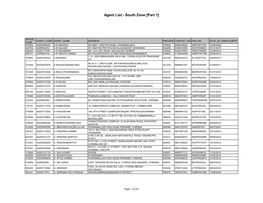 Agent List - South Zone [Part 1]