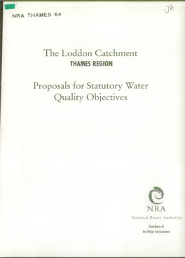 The Loddon Catchment Proposals for Statutory Water Quality Objectives