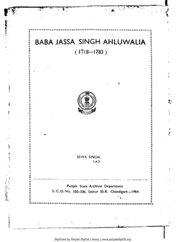 Baba Jassa Singh Ahluwalia