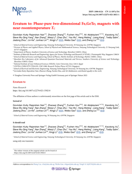 Phase-Pure Two-Dimensional Fexgete2 Magnets with Near-Roomtemperature TC