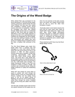The Origins of the Wood Badge
