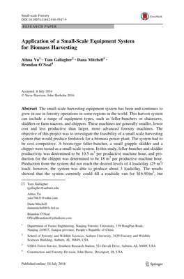 Application of a Small-Scale Equipment System for Biomass Harvesting