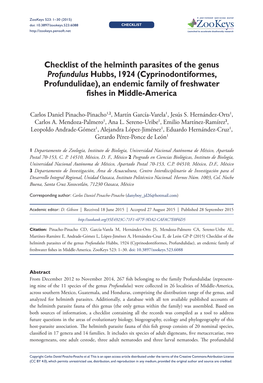 ﻿Checklist of the Helminth Parasites of the Genus