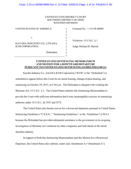 Case: 1:15-Cr-00098-MRB Doc #: 21 Filed: 10/05/15 Page: 1 of 14 PAGEID #: 80