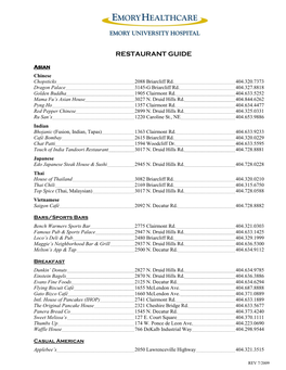 Restaurant Guide