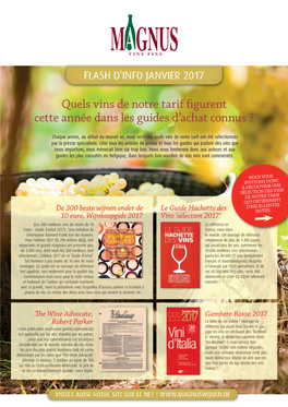 Quels Vins De Notre Tarif Gurent Cette Année Dans Les Guides D'achat