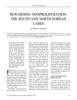 Rewarding Nonproliferation: the South and North Korean Cases