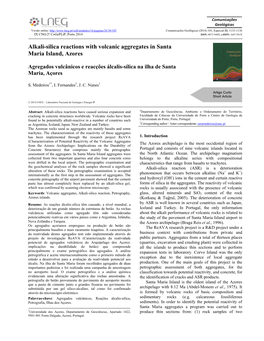 Alkali-Silica Reactions with Volcanic Aggregates in Santa Maria Island, Azores