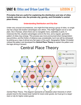 Cities and Urban Land Use LESSON 2